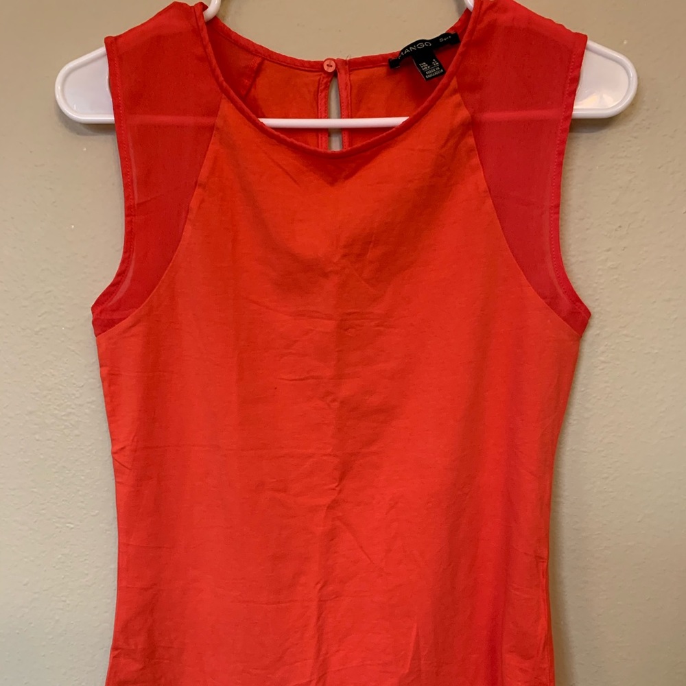 Mango orange sleeveless top
